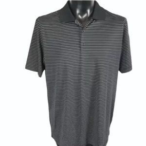 Nike Golf Shirt Large Dri-Fit Tour Black & White